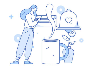 Notice bulletin vector creative flat hand drawn illustration
