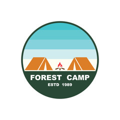 Forest Camp Logo Design, Outdoor logo, Adventure logo template