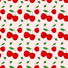 Cherry pattern on the pink background