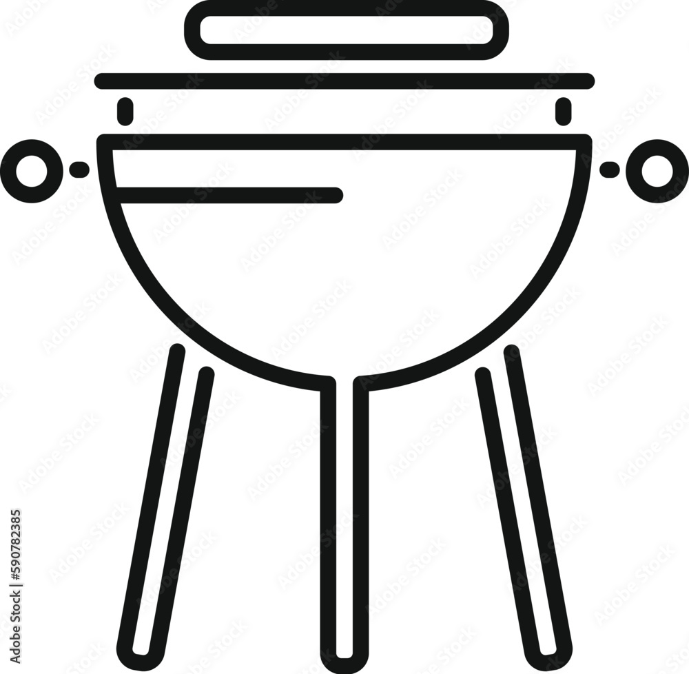 Sticker Bbq icon outline vector. Meat grill. Steak food