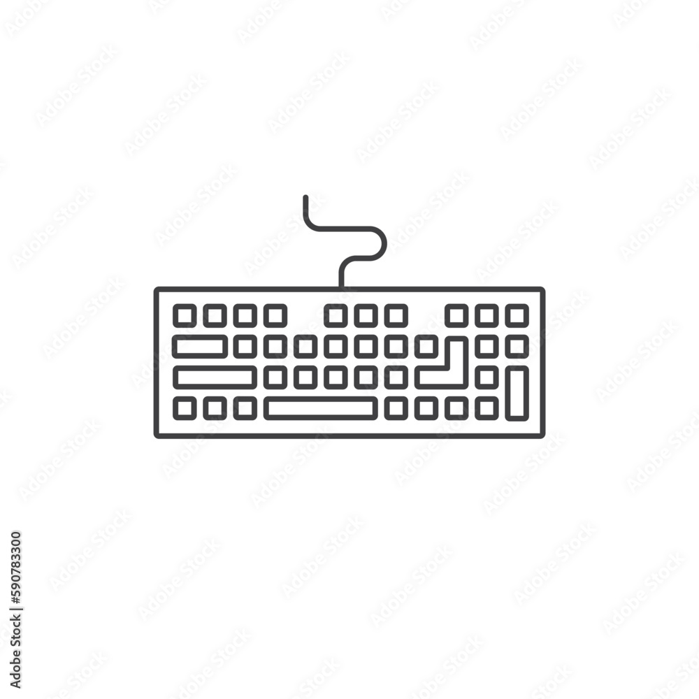 Fototapete keyboard vector icon. keyboard linear flat sign design. keyboard symbol pictogram. ux ui icon