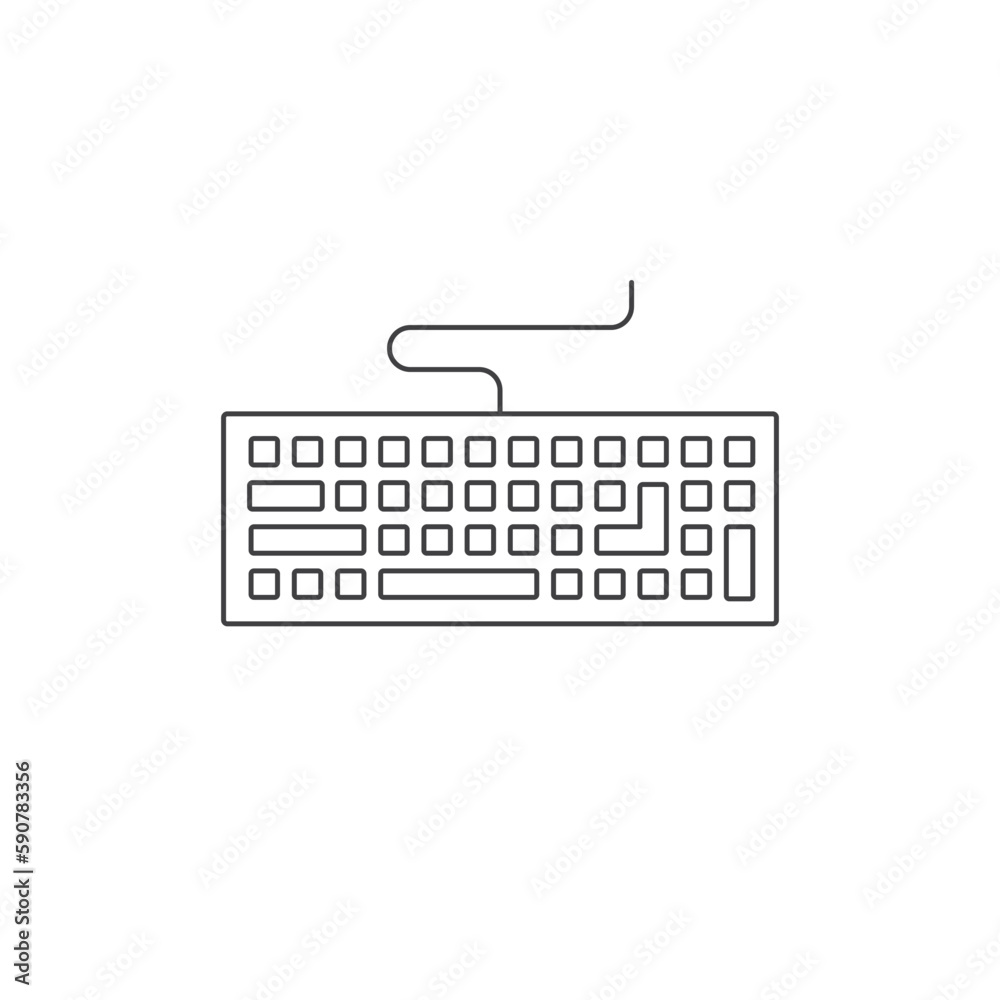 Fototapete keyboard vector icon. keyboard linear flat sign design. keyboard symbol pictogram. ux ui icon