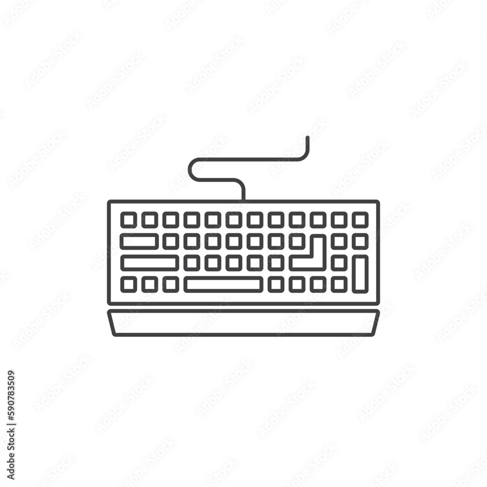 Fototapete keyboard vector icon. keyboard linear flat sign design. keyboard symbol pictogram. ux ui icon