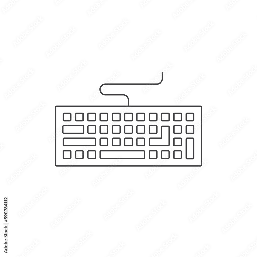 Fototapete keyboard vector icon. keyboard linear flat sign design. keyboard symbol pictogram. ux ui icon