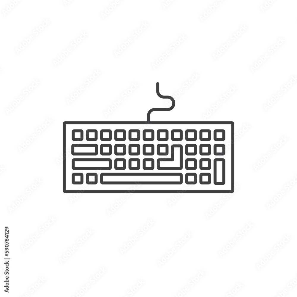 Fototapete keyboard vector icon. keyboard linear flat sign design. keyboard symbol pictogram. ux ui icon