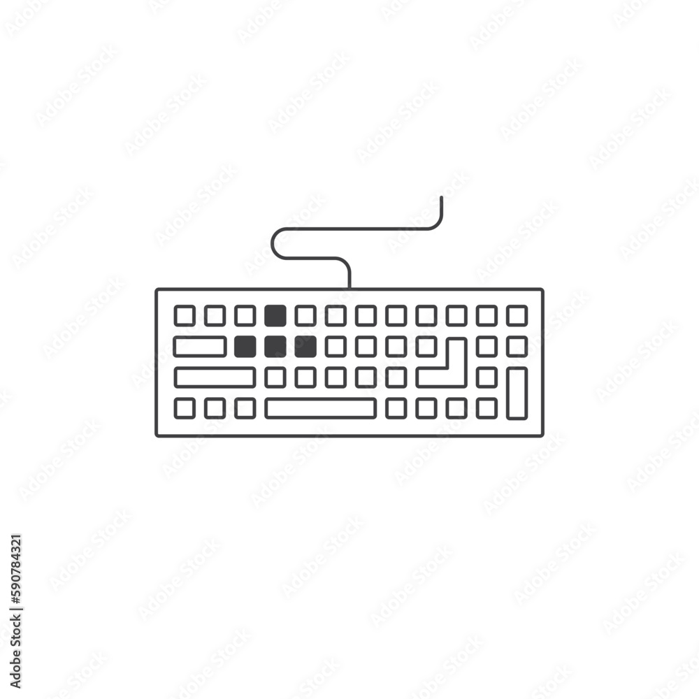 Fototapete keyboard vector icon. keyboard linear flat sign design. keyboard symbol pictogram. ux ui icon
