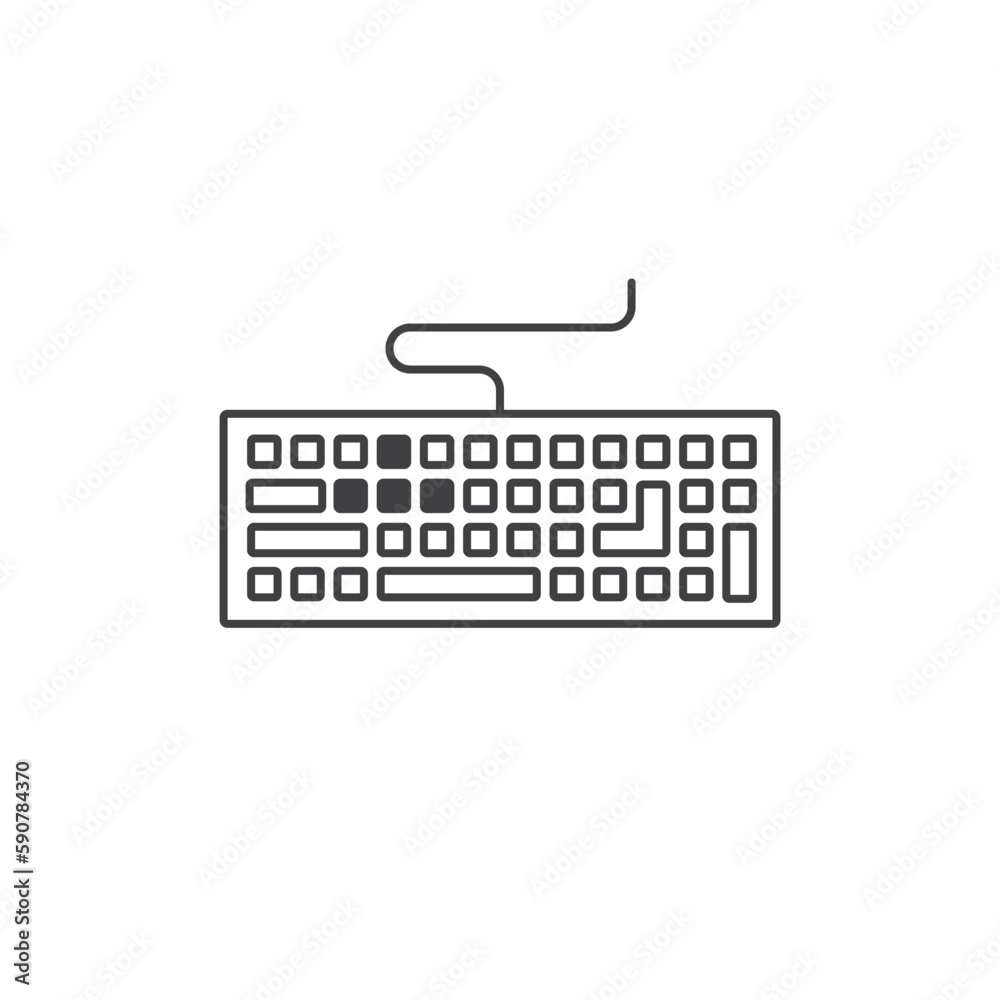 Fototapete keyboard vector icon. keyboard linear flat sign design. keyboard symbol pictogram. ux ui icon