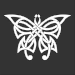 Celtic butterfly knot. High quality vector isolated on dark background