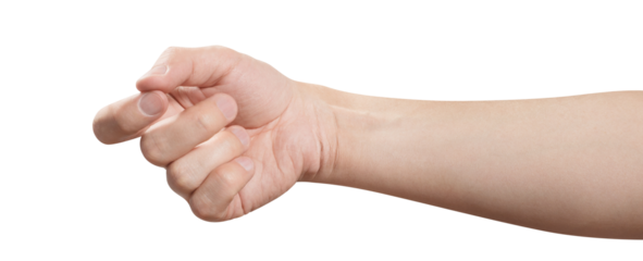 Hand knocking or holding something, cut out