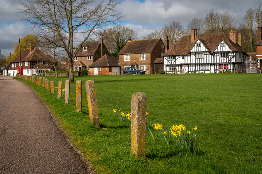 View of Chartham, a small village southwest of Canterbury, England.