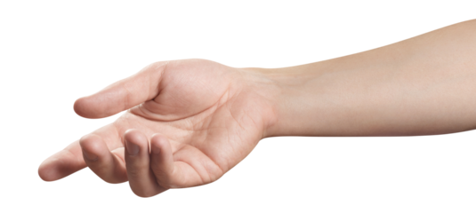 Hand touching or pointing at somebody or something, cut out