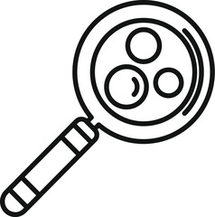 Blood magnifier icon outline vector. Immune system. Body defense