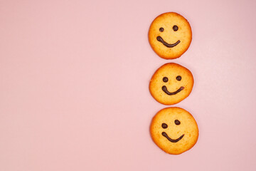 Smiley Cookies. Delicious and healthy dessert for kids. Gluten free products.