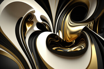 Abstract background with golden ornament. AI