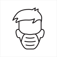 Doctor flu mask vector icon. Medicine mask flat sign design. Face of Doctor with mask symbol pictogram. UX UI icon