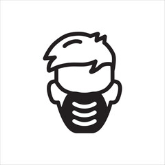 Doctor flu mask vector icon. Medicine mask flat sign design. Face of Doctor with mask symbol pictogram. UX UI icon