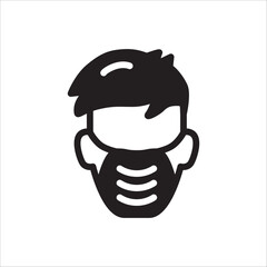 Doctor flu mask vector icon. Medicine mask flat sign design. Face of Doctor with mask symbol pictogram. UX UI icon