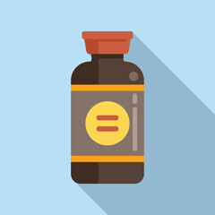 Soy sauce icon flat vector. Japan food. Restaurant bottle