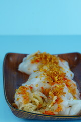 Choipan is a traditional snack from Pontianak, West Borneo. Made from chopped bamboo shoots and minced shrimp.