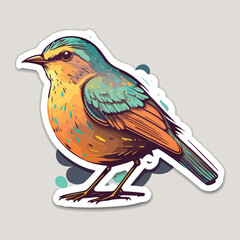 Colorful and vibrant bird in a whimsical and playful style