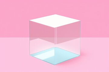 pink and white cube on a matching background. Generative AI
