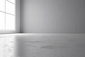 Obraz premium Plain grey interior empty room design, fictitious place. AI generated image