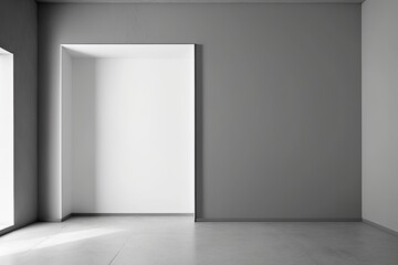 an empty room with natural light coming in through an open door. Generative AI