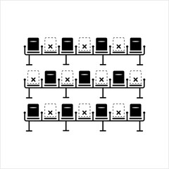 Social Distancing Icon, Physical Distancing Icon, Maintain Physical Distance Between People To Prevent The Spread Of A Contagious Disease