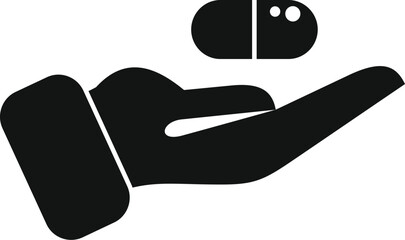 Cure pill icon simple vector. Drug treatment. Person anxiety