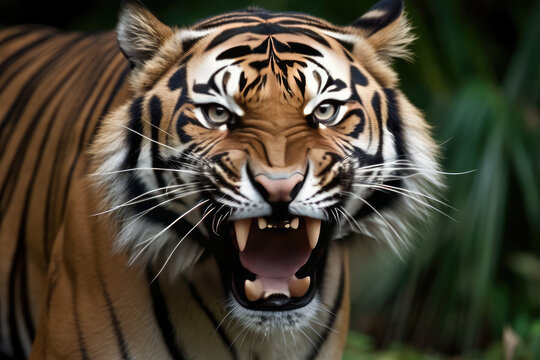 angry tiger looking