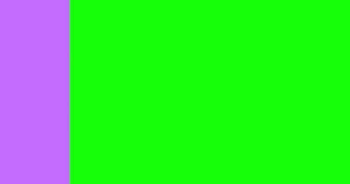 Simple transition animation. Modern purple shapes transition in horizontal direction on green screen chroma key background.