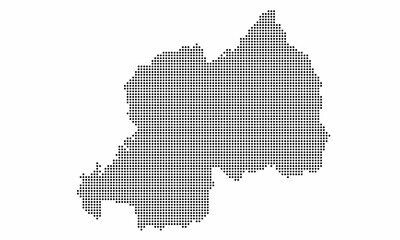 Rwanda dotted map with grunge texture in dot style. Abstract vector illustration of a country map with halftone effect for infographic.&nbsp;