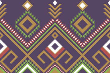 Abstract Ethnic ikat art. Seamless pattern in tribal, folk embroidery, and Mexican style. Aztec geometric art ornament print. vector design for fashion, fabric, wallpaper, cover, wrapping carpet.