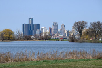 Detroit's skyline viewed from Belle Isle.