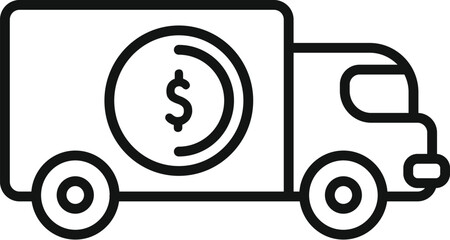Bank reserve truck icon outline vector. Money finance. Business capital