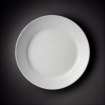 Empty plate on black, elegance in simplicity generated by AI