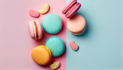 A cute pastel macaroon stack, a sweet gift generated by AI