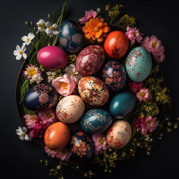 AI-generated images of Easter eggs