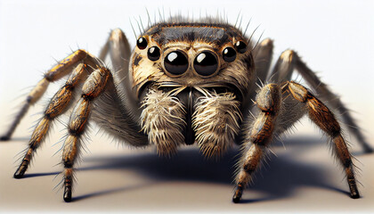 Spooky, small arthropod macro fang in magnification generated by AI