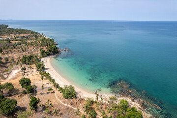 Aerial view of beautiful small beach at Lanta island, Krabi, thailand