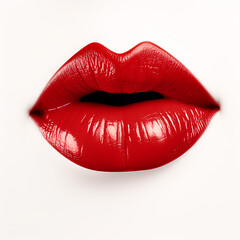 Fototapeta premium glossy red rip on white background. Generative AI