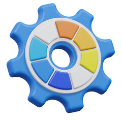 color setting 3d rendering icon illustration, transparent background, design and development