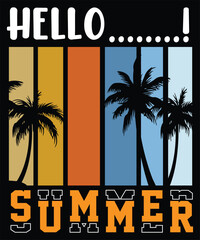 Fototapeta premium Hello Summer T shirt design 