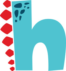 Dino Font Cute Alphabet Dinosaur Lowercase h