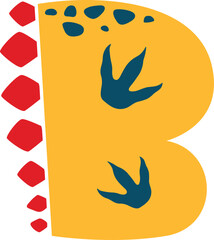 Dino Font Cute Alphabet Dinosaur Uppercase b