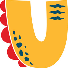 Dino Font Cute Alphabet Dinosaur Uppercase u