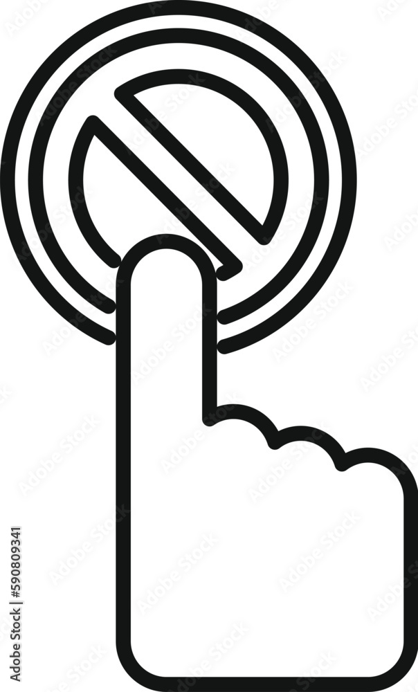 Poster blacklist click icon outline vector. digital virus. message mail