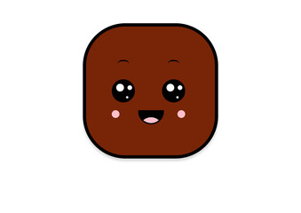 Fototapeta premium kawaii smiling 2d shape illustration anime