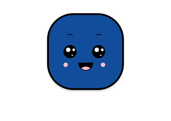 Fototapeta premium kawaii smiling 2d shape illustration anime