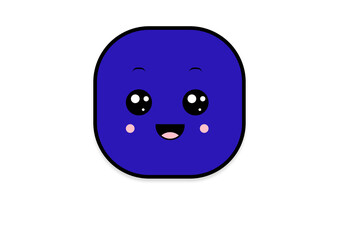 Fototapeta premium kawaii smiling 2d shape illustration anime